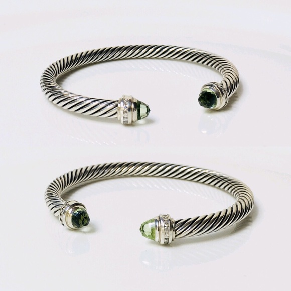 David Yurman Prasiolite Diamond Cuff Bracelet - Picture 2 of 9